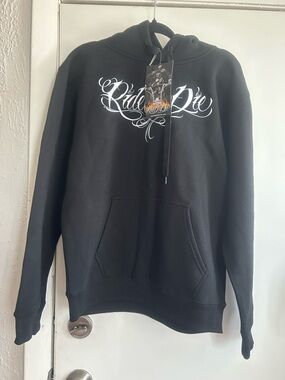 Black 'Ride or Die' Script Pullover Hoodie